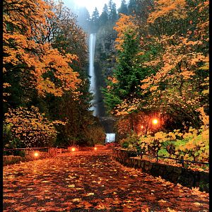 Fall at Multnomah Falls