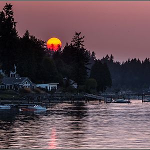 Smokey Sunset at Fox Island