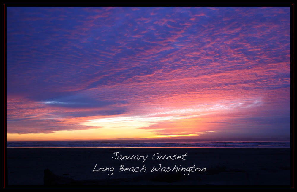Sunset Long Beach WA 1/12/12