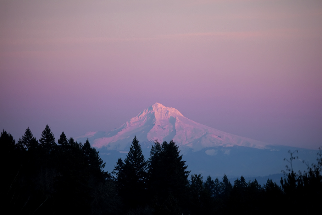 Alpenglow on Mt Hood