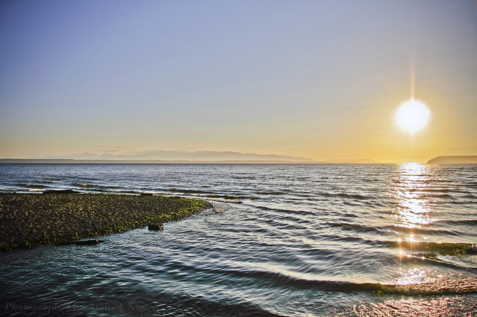 Evening Sunset over Olympic Mountains & Puget Sound