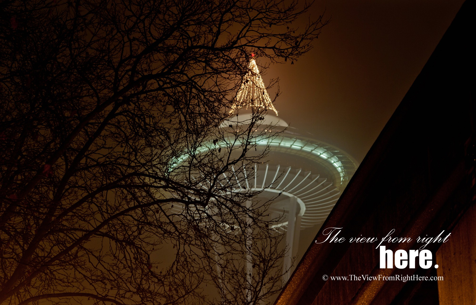 Foggy Christmas at the Space Needle