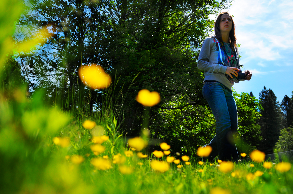 Girl Among Flowers