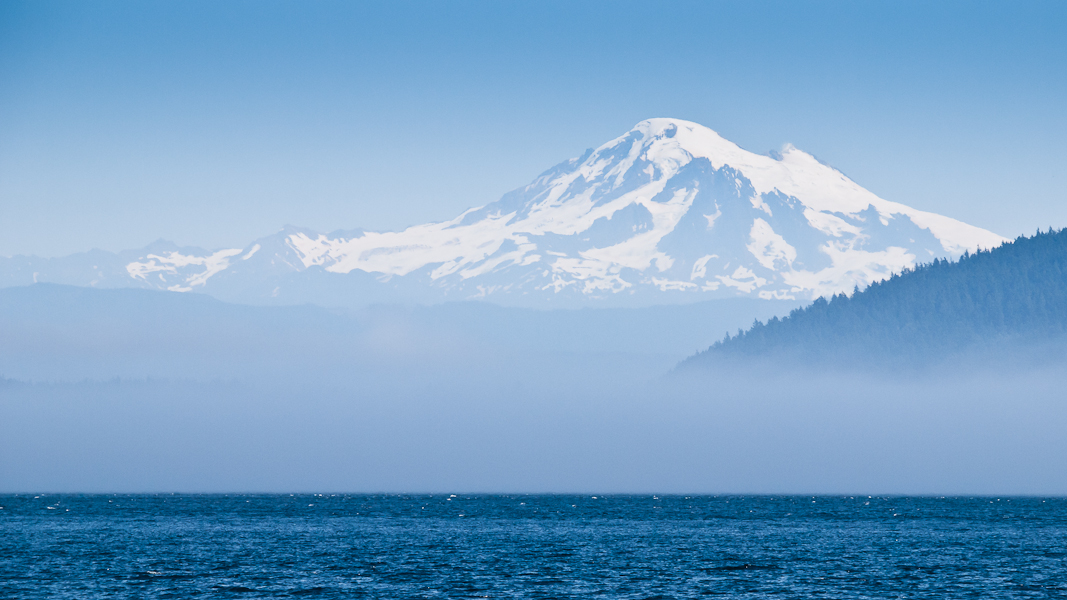 Mt Baker rising from the mist