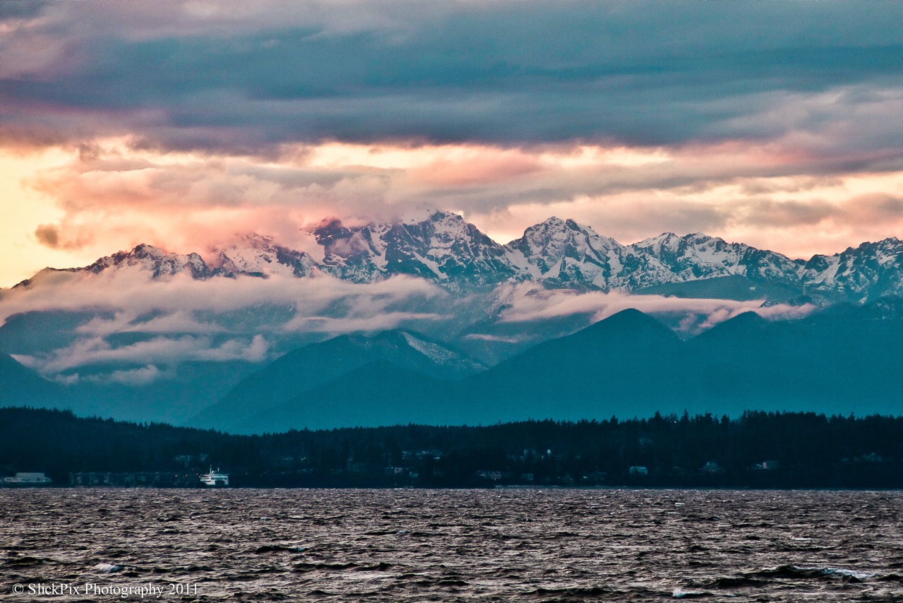 Olympic Mountains at Twilight