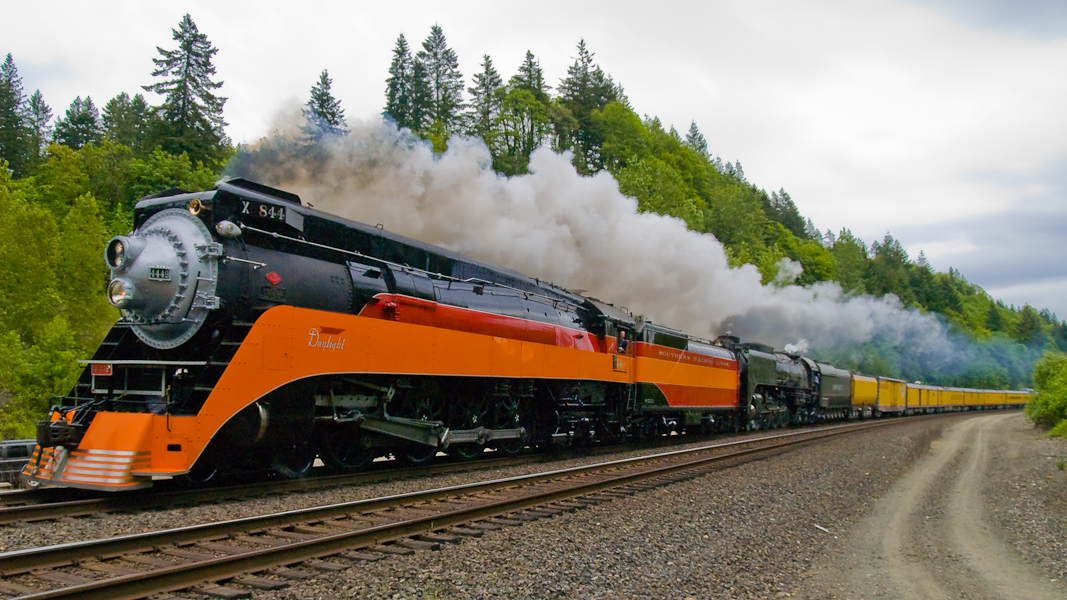SP 4449 leads UP 844 Excursion