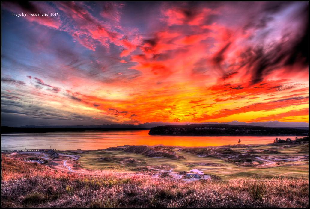 Sunset over Fox Island