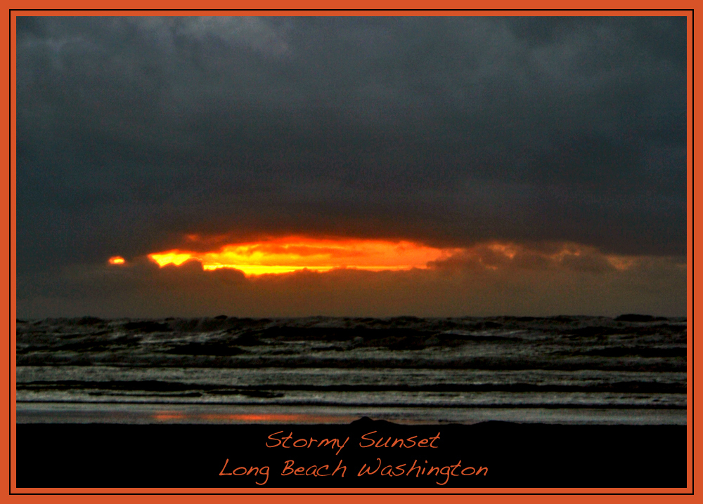 Washington's Pacific Coast Stormy Sunset