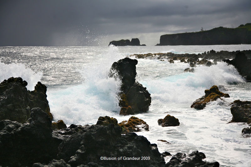 Waves against the rocks